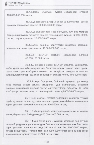 «Төрийн мэдээлэл» № 25, файлын 62-р хуудас