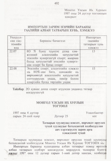 «Төрийн мэдээлэл» № 5, 492-р хуудасны скан