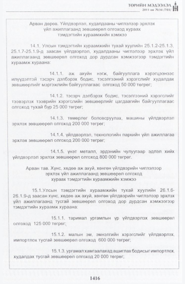 «Төрийн мэдээлэл» № 34, файлын 25-р хуудас