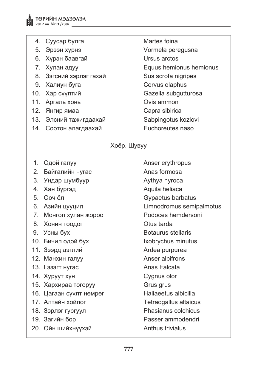 «Төрийн мэдээлэл» № 13, файлын 69-р хуудас