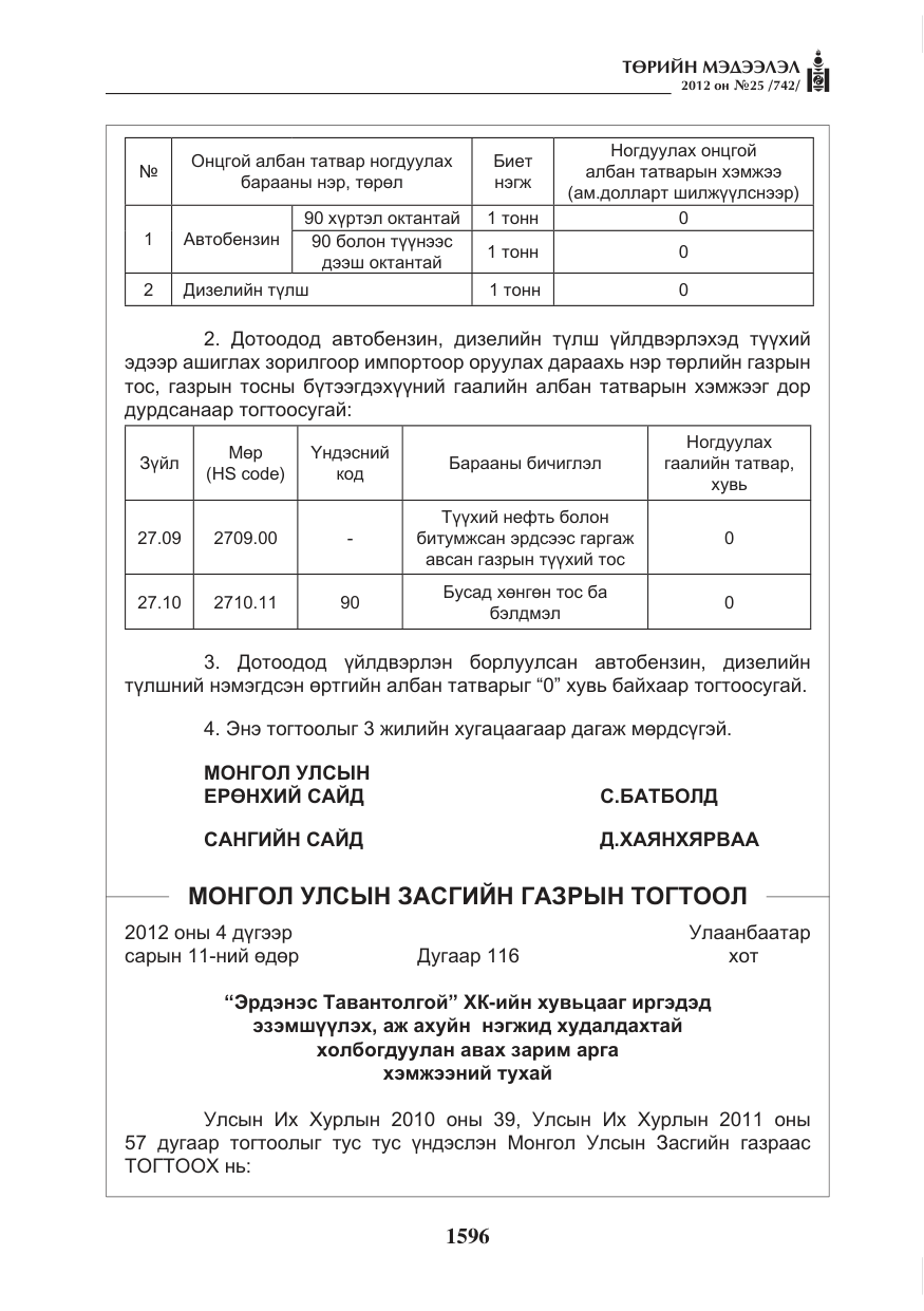«Төрийн мэдээлэл» № 25, файлын 32-р хуудас