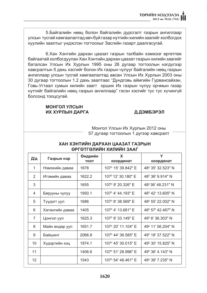 «Төрийн мэдээлэл» № 26, файлын 20-р хуудас
