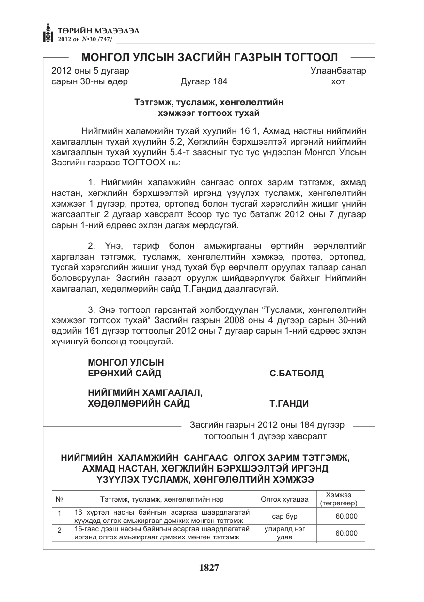 «Төрийн мэдээлэл» № 30, файлын 27-р хуудас