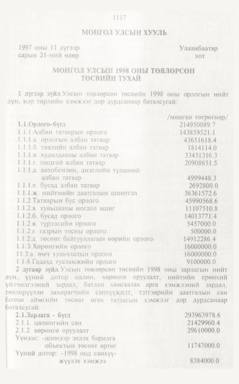 «Төрийн мэдээлэл» № 12, 1117-р хуудасны скан