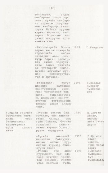 «Төрийн мэдээлэл» № 12, 1126-р хуудасны скан