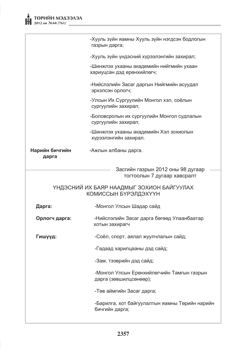 «Төрийн мэдээлэл» № 44, файлын 21-р хуудас