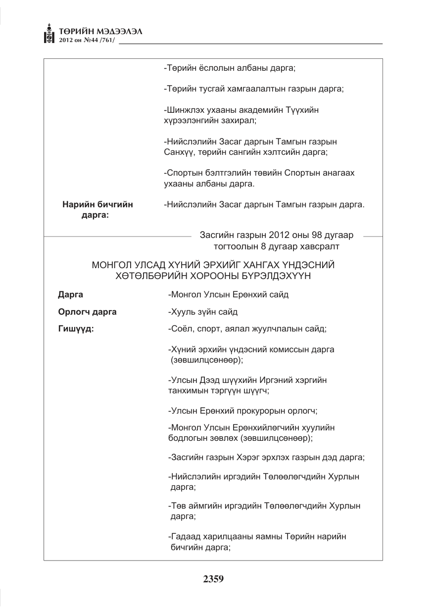«Төрийн мэдээлэл» № 44, файлын 23-р хуудас