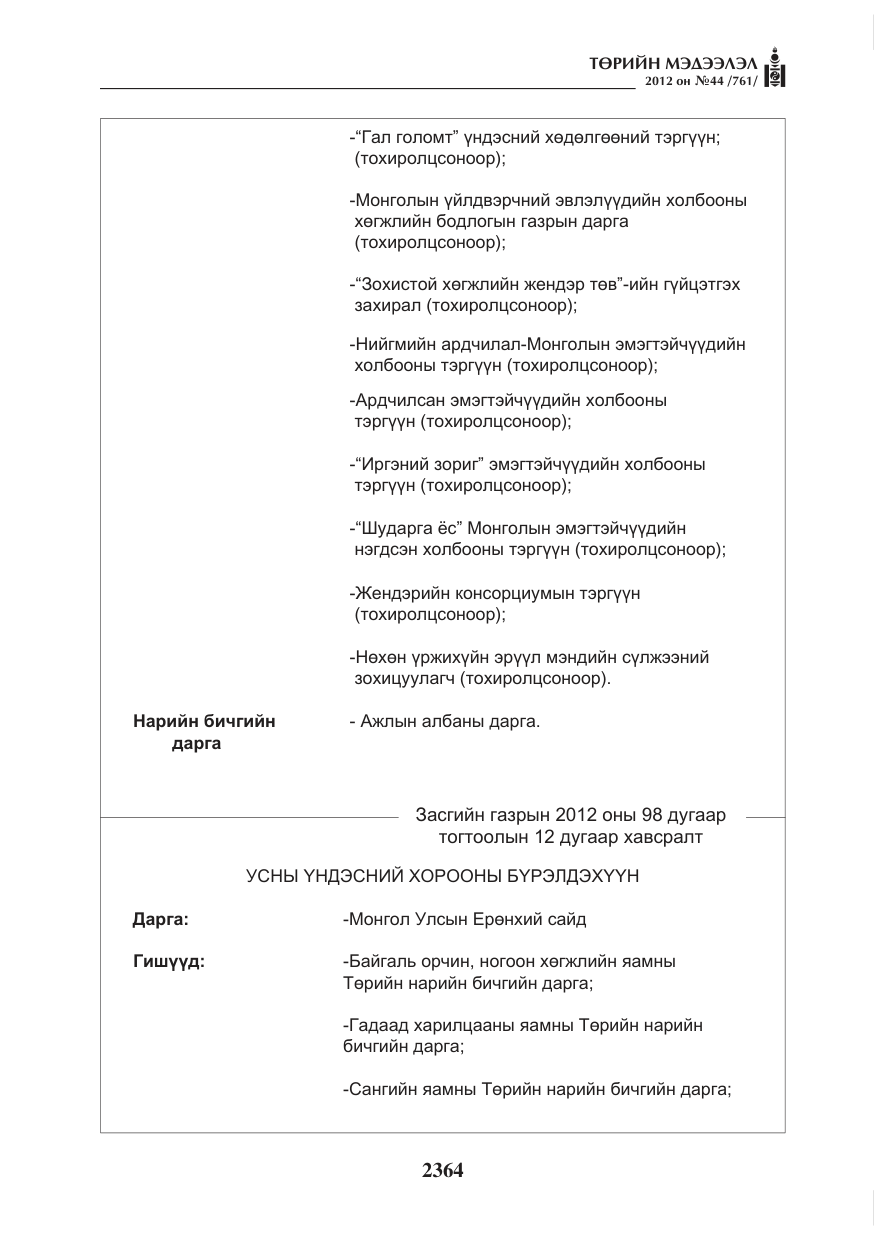 «Төрийн мэдээлэл» № 44, файлын 28-р хуудас