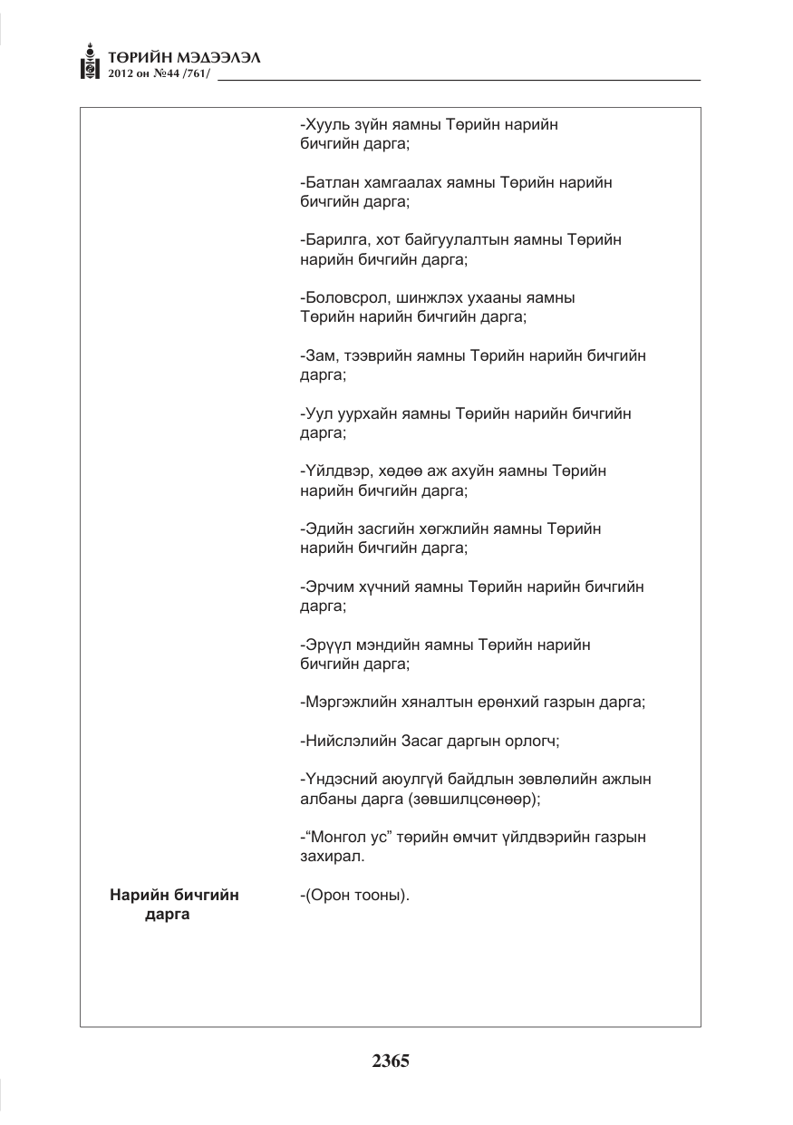 «Төрийн мэдээлэл» № 44, файлын 29-р хуудас