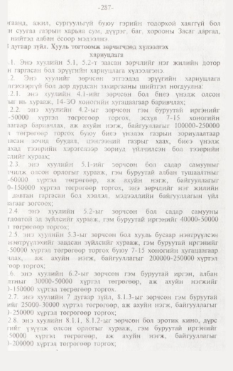 «Төрийн мэдээлэл» № 3, 287-р хуудасны скан