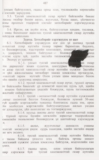 «Төрийн мэдээлэл» № 5, 487-р хуудасны скан