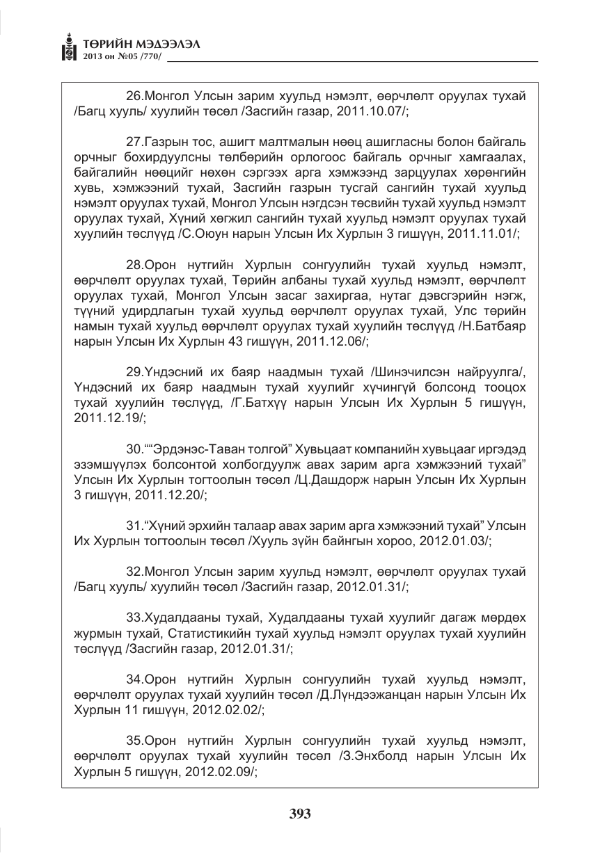 «Төрийн мэдээлэл» № 5, файлын 37-р хуудас