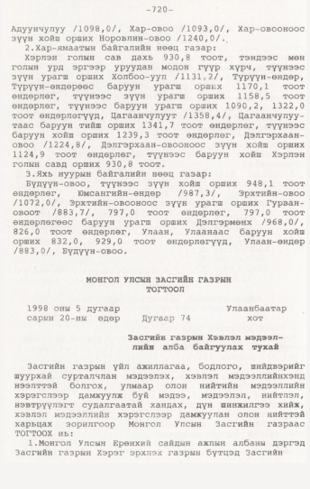 «Төрийн мэдээлэл» № 7, 720-р хуудасны скан