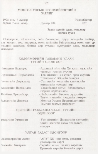 «Төрийн мэдээлэл» № 8, 823-р хуудасны скан