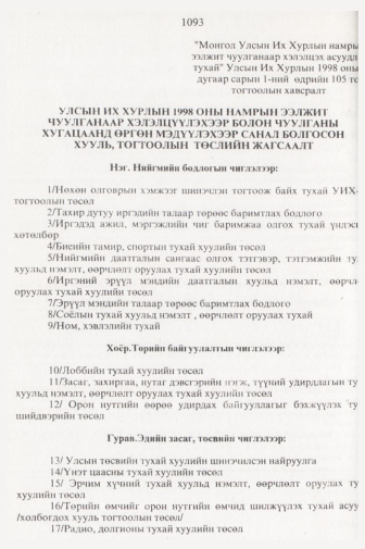 «Төрийн мэдээлэл» № 11, 1093-р хуудасны скан