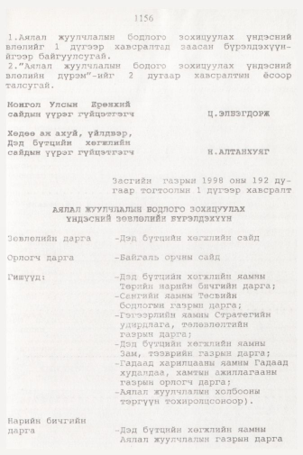 «Төрийн мэдээлэл» № 11, 1156-р хуудасны скан