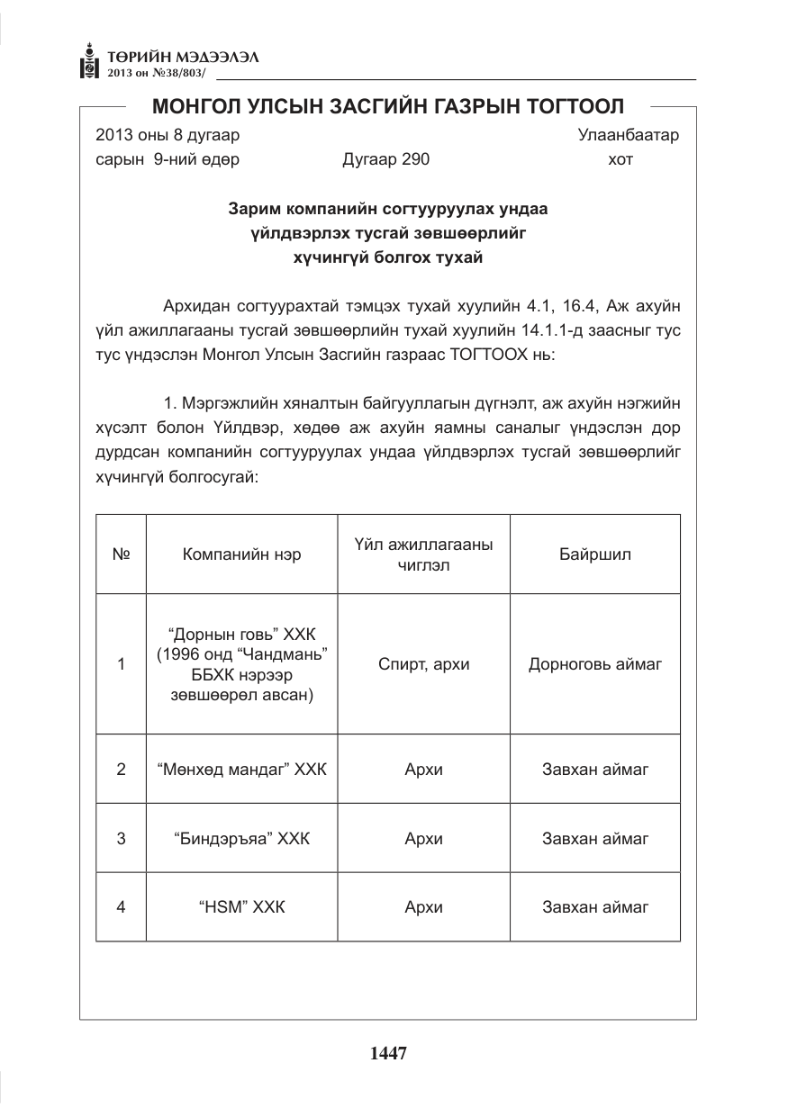 «Төрийн мэдээлэл» № 38, файлын 11-р хуудас