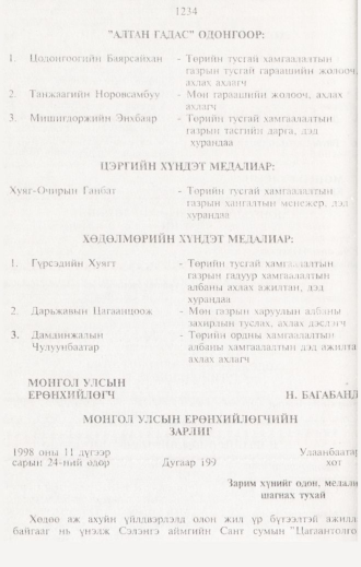 «Төрийн мэдээлэл» № 12, 1234-р хуудасны скан