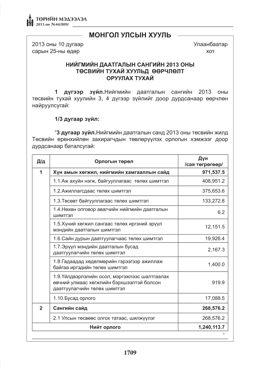 «Төрийн мэдээлэл» № 44, файлын 61-р хуудас