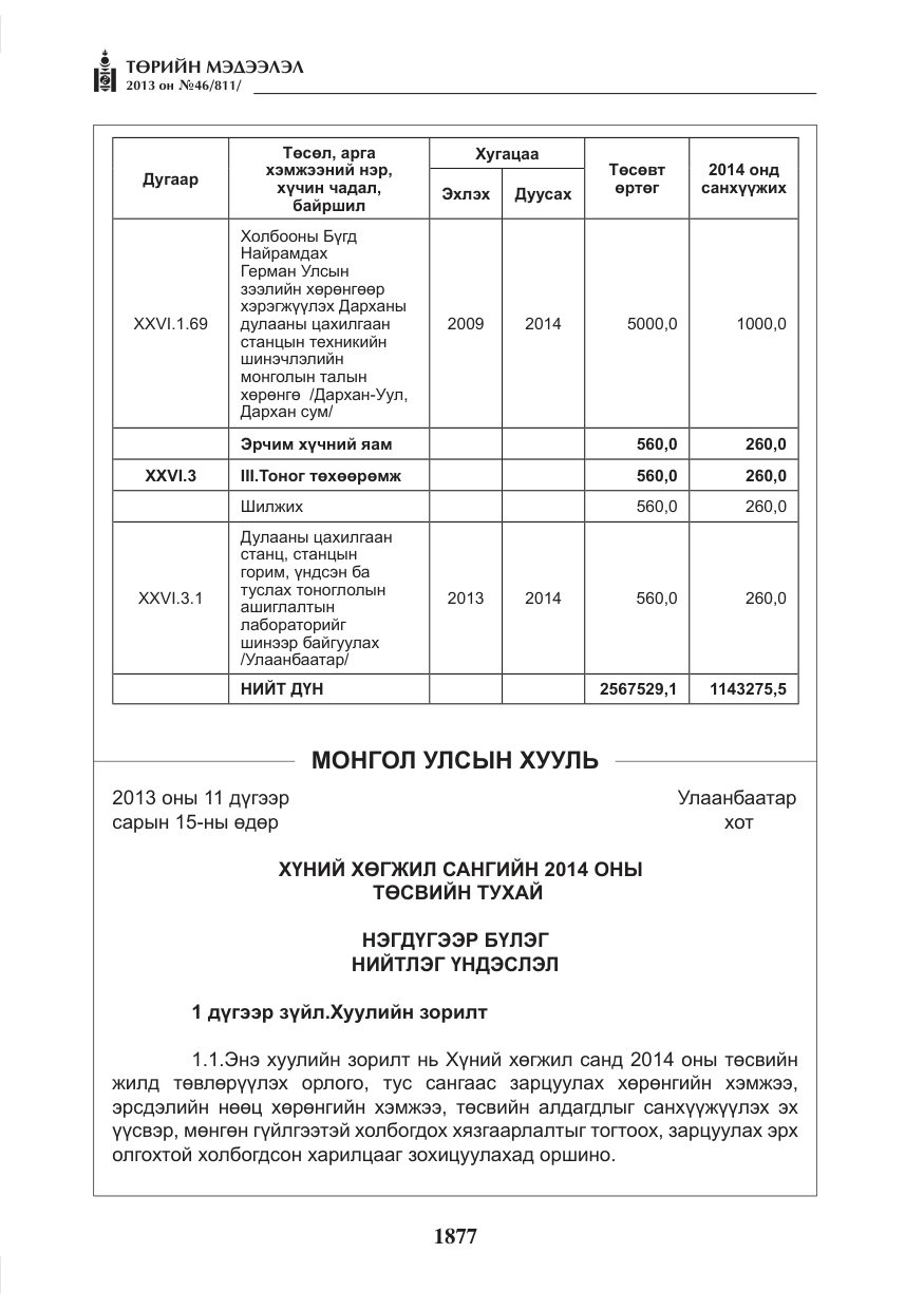 «Төрийн мэдээлэл» № 46, файлын 141-р хуудас