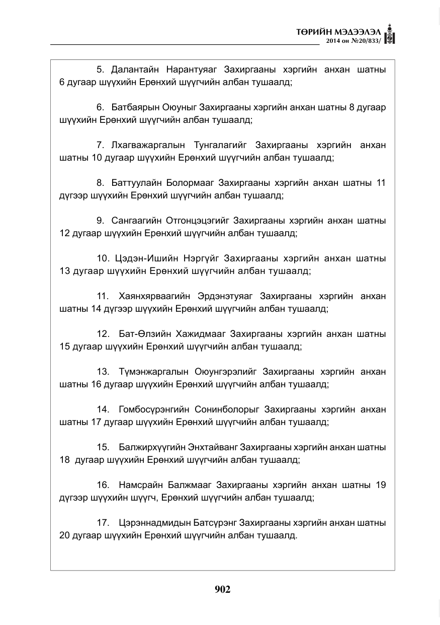«Төрийн мэдээлэл» № 20, файлын 6-р хуудас