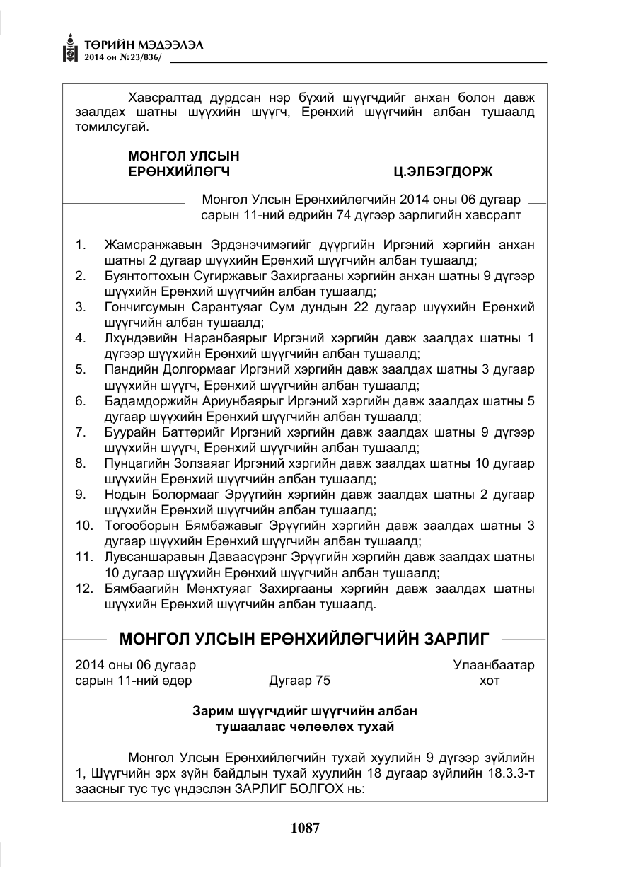 «Төрийн мэдээлэл» № 23, файлын 55-р хуудас