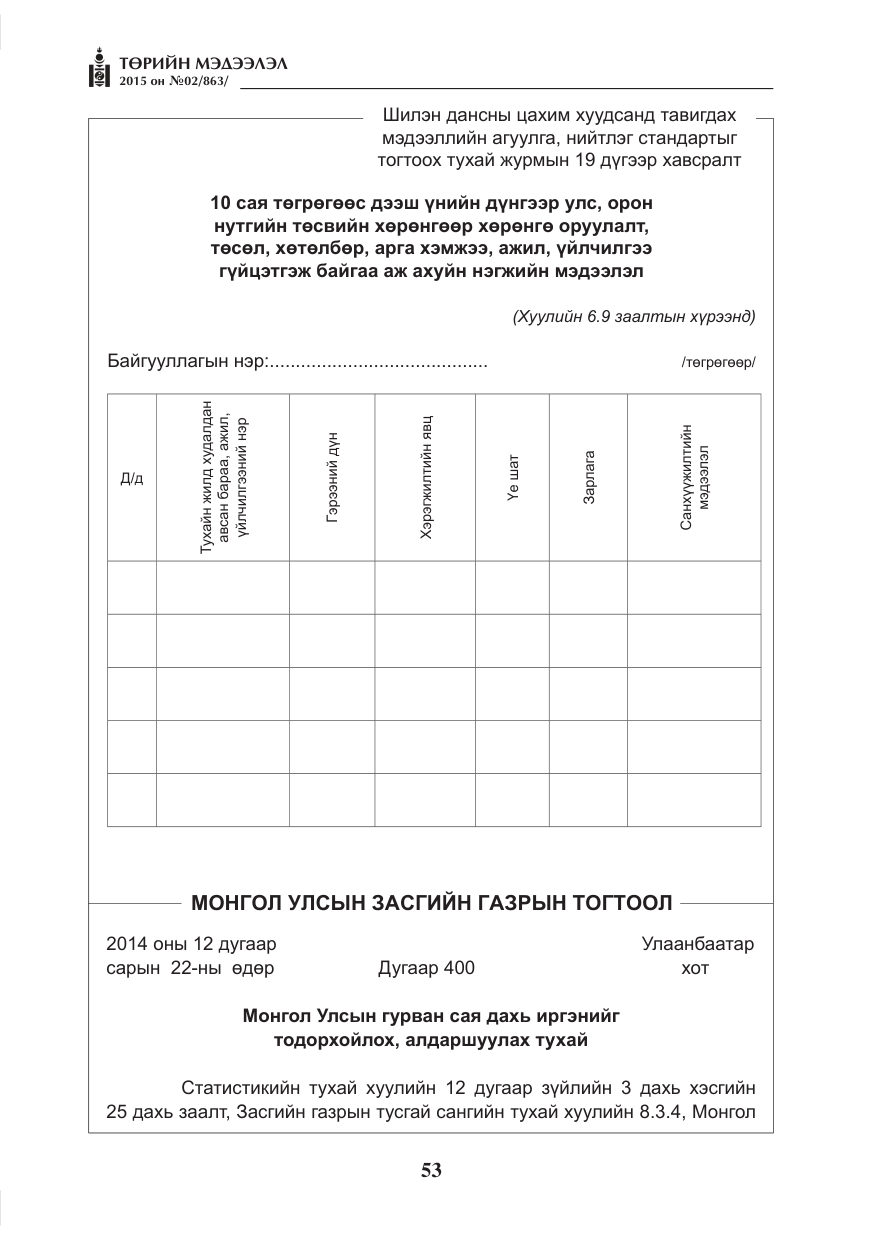 «Төрийн мэдээлэл» № 2, файлын 41-р хуудас