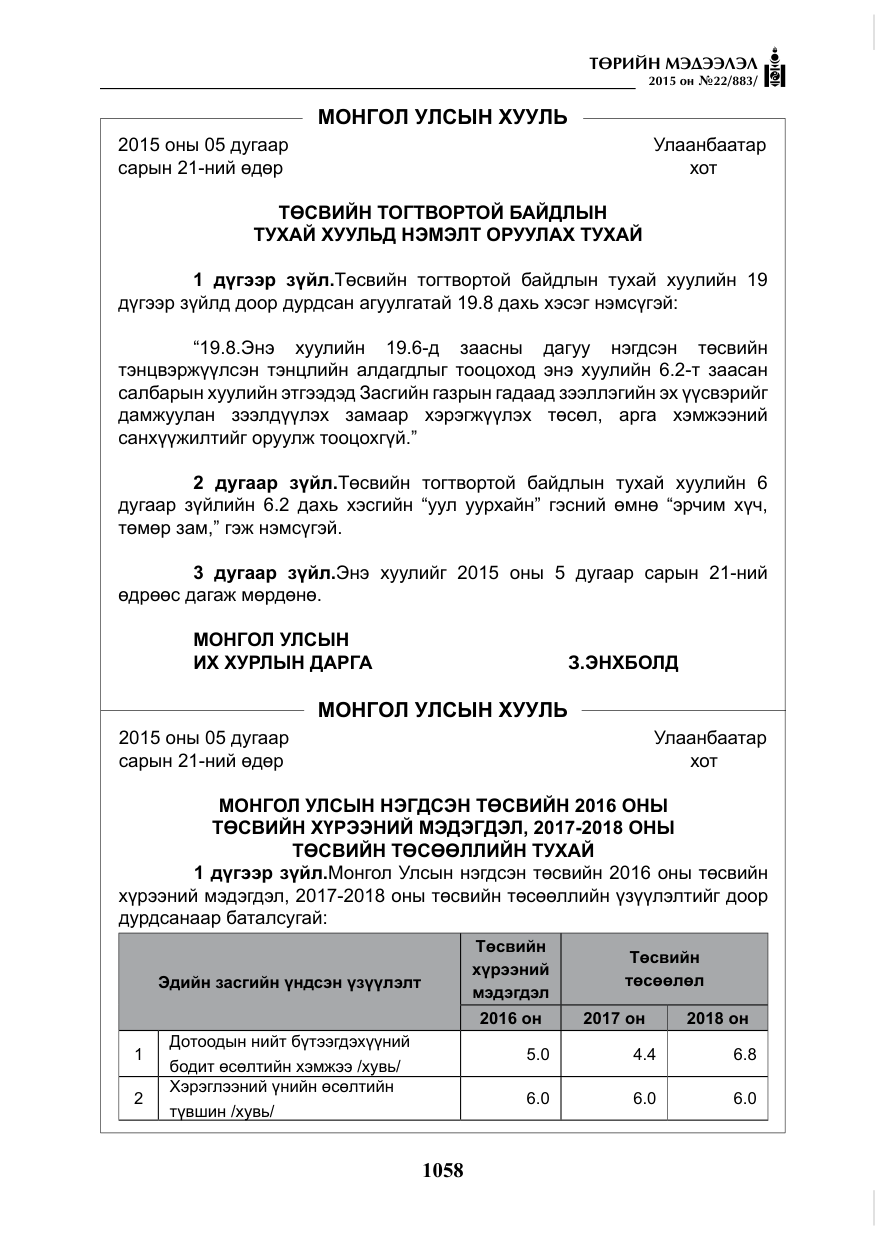 «Төрийн мэдээлэл» № 22, файлын 7-р хуудас