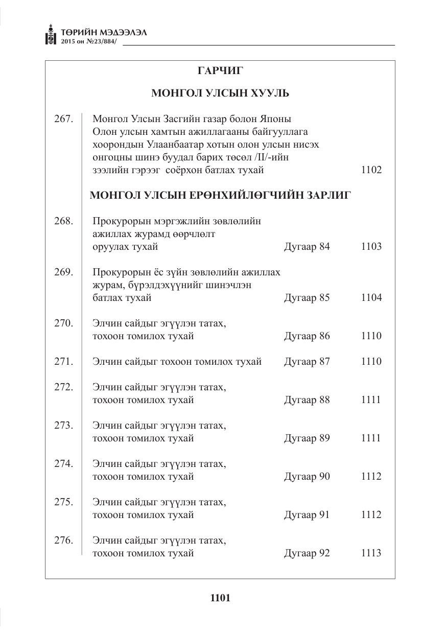 «Төрийн мэдээлэл» № 23, файлын 2-р хуудас