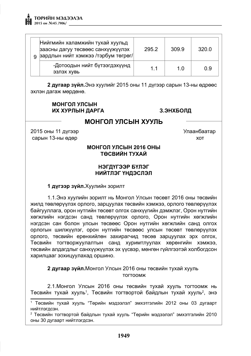 «Төрийн мэдээлэл» № 45, файлын 6-р хуудас